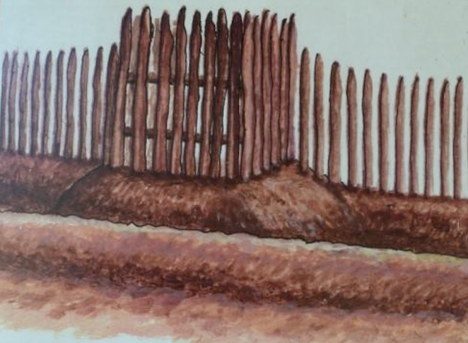 Diagram of a wall that used to be at Sellars Farm.